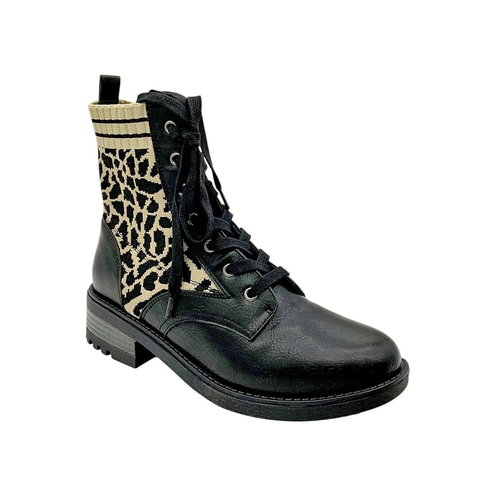 LifeStride Women's Knockout Ankle Boots Black Leopard - Medium - Picture 1 of 3